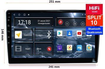 Универсальная магнитола RedPower 750 Split HiFi 6+128 Gb 10 дюймов  RP750 Split HiFi 10' фото