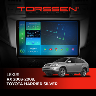 Штатная магнитола Torssen 2K Lexus RX (2003-2009),Toyota Harrier Silver FL9 4+64Gb 4G Carplay DSP 202305799 фото