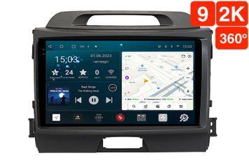 Штатная магнитола для Kia Sportage 3 (2010-2016) RedPower 71074 Slim 2K 6+128 Gb 9' 360&ordm; CarPlay  RP71074 Slim 2K 9'360&ordm; фото