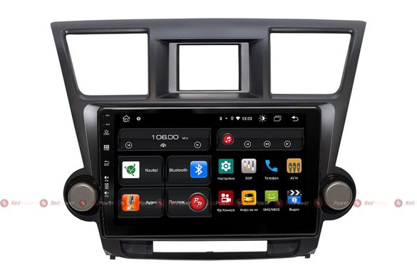 Штатная автомагнитола для Toyota Highlander II U40 (2007-2013) на Android 10 от RedPower 61035 , Черный